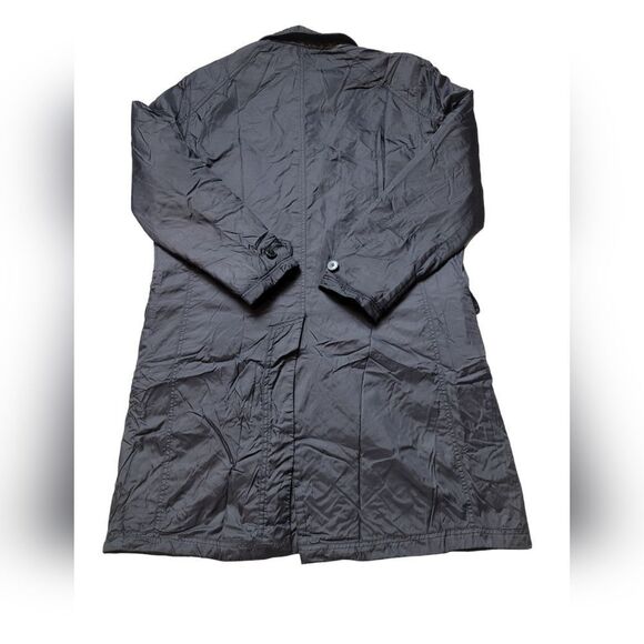 Ermenegildo Zegna Men's Large Trench Coat Black Nylon Jacket Long Blazer - Picture 2 of 16